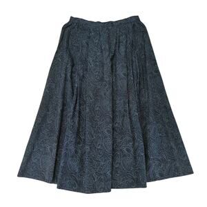 Vintage Blue Willow Paisley Skirt 100% Cotton Maxi Women's 12 Pattern Maximalist